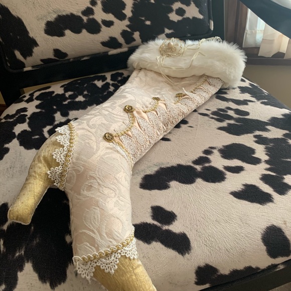 VICTORIAN STOCKING HIGH HEEL BROCADE STUNNING - Picture 2 of 5